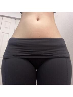 lululemon black leggings foldover waist